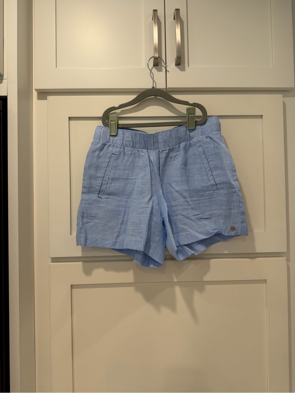 Lilly Pulitzer Light Blue lilo Linen-Blend Elastic Waist Shorts